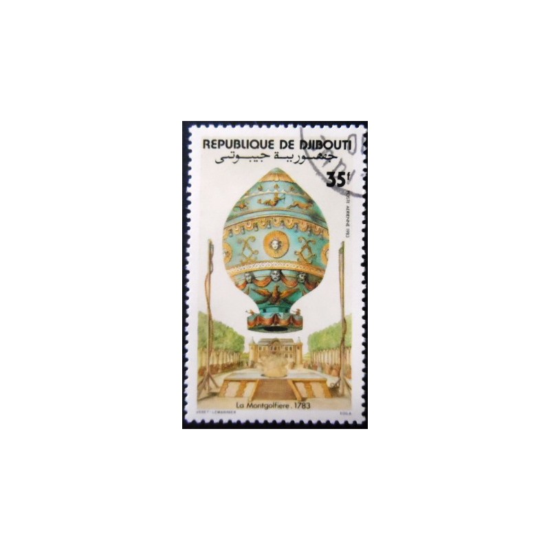 Selo postal de Djibouti de 1983 Montgolfiere 1783