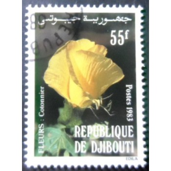 Selo postal de Djibouti de 1983 Fleurs cotonnier