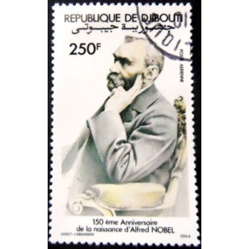 Selo postal de Djibouti de 1983 Alfred Nobel