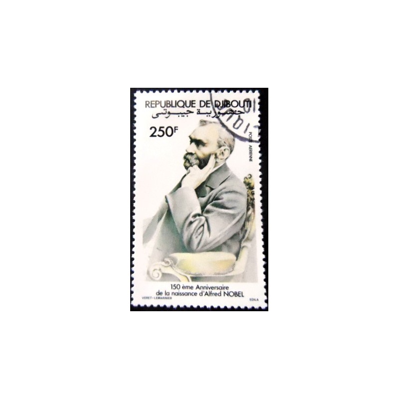 Selo postal de Djibouti de 1983 Alfred Nobel