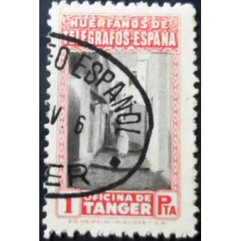 Selo postal do Tanger de 1947 Huérfanos de Telégrafos