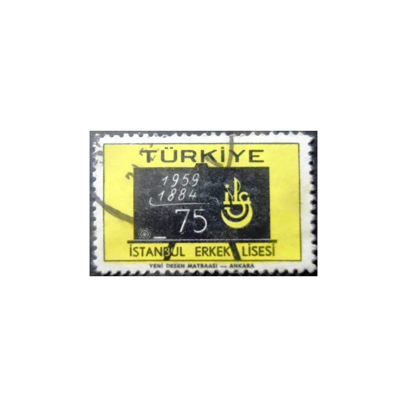 Selo postal da Turquia de 1959 Istanbul boys lyceum U