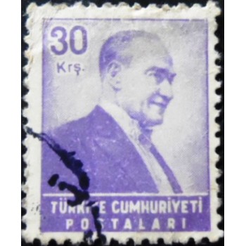 Imagem similar à do selo postal da Turquia de 1955 Kemal Atatürk