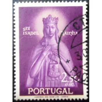 Selo postal de Portugal de 1958 Queen Santa Isabelle 2,50