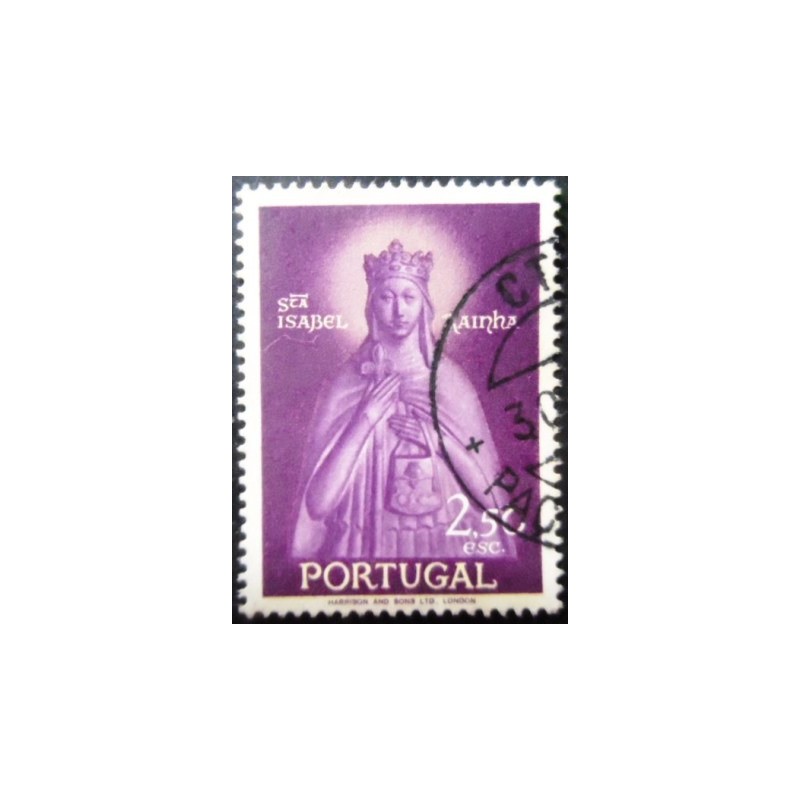 Selo postal de Portugal de 1958 Queen Santa Isabelle 2,50