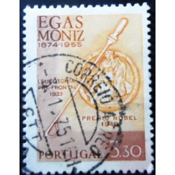 Selo postal de Portugal de 1974 Professor Egas Moniz