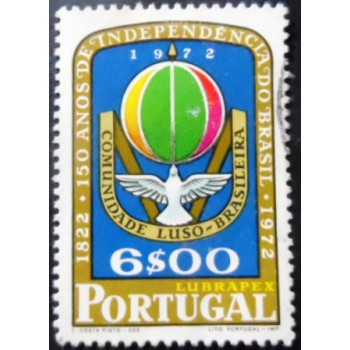 Selo postal de Portugal de 1972 LUBRAPEX Allegory