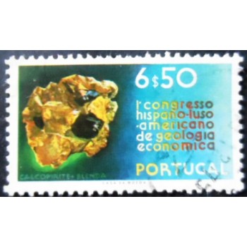Selo postal de Portugal de 1971 Chalcopyrite