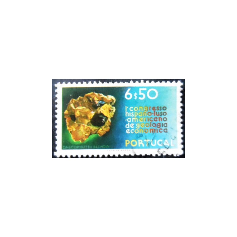 Selo postal de Portugal de 1971 Chalcopyrite