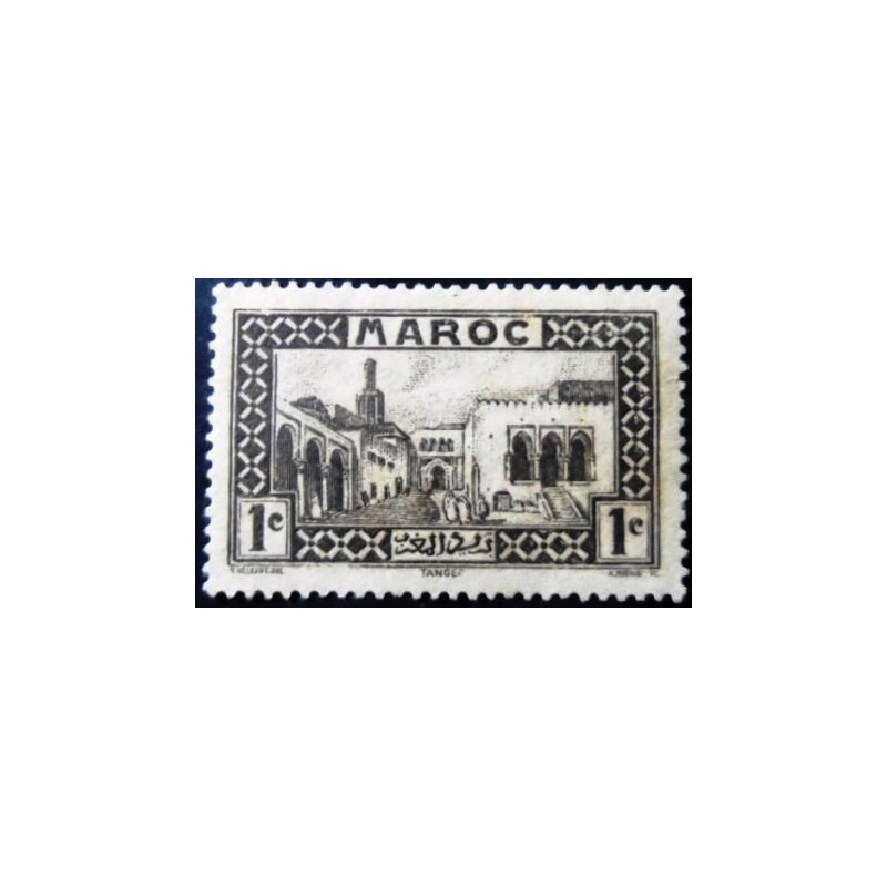 Selo postal do Marrocos de 1933 Tanger Former Sultan's Palace 1 N