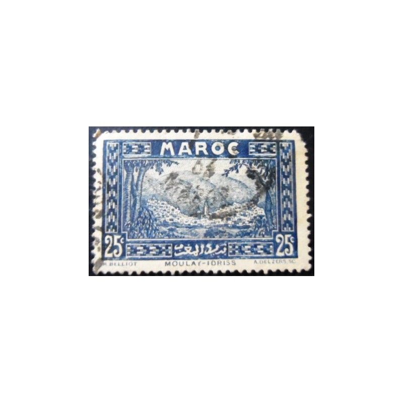 Selo postal do Marrocos de 1933 Moulay Idriss