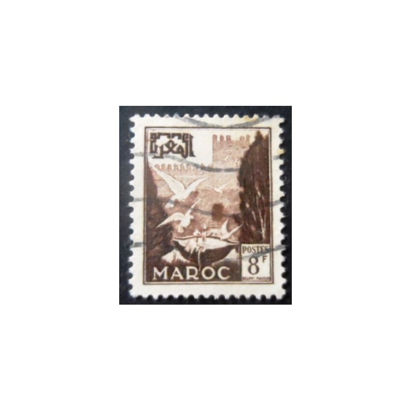 Selo postal do Marrocos de 1952 Vasque Pigeon 8