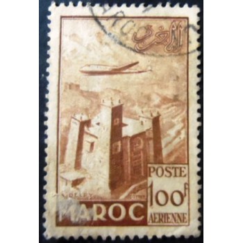 Selo postal do Marrocos de 1952 Kasbah of the Anti-Atlas 100