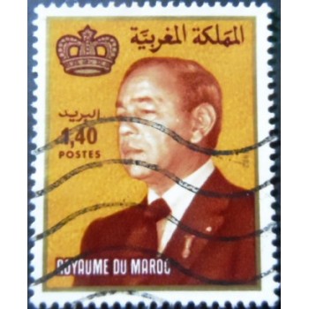 Selo postal do Marrocos de 1983 King Hassan II 1,40