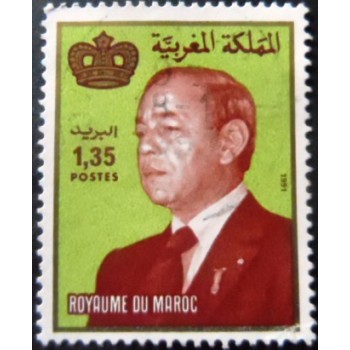 Selo postal do Marrocos de 1984 King Hassan II 1,35