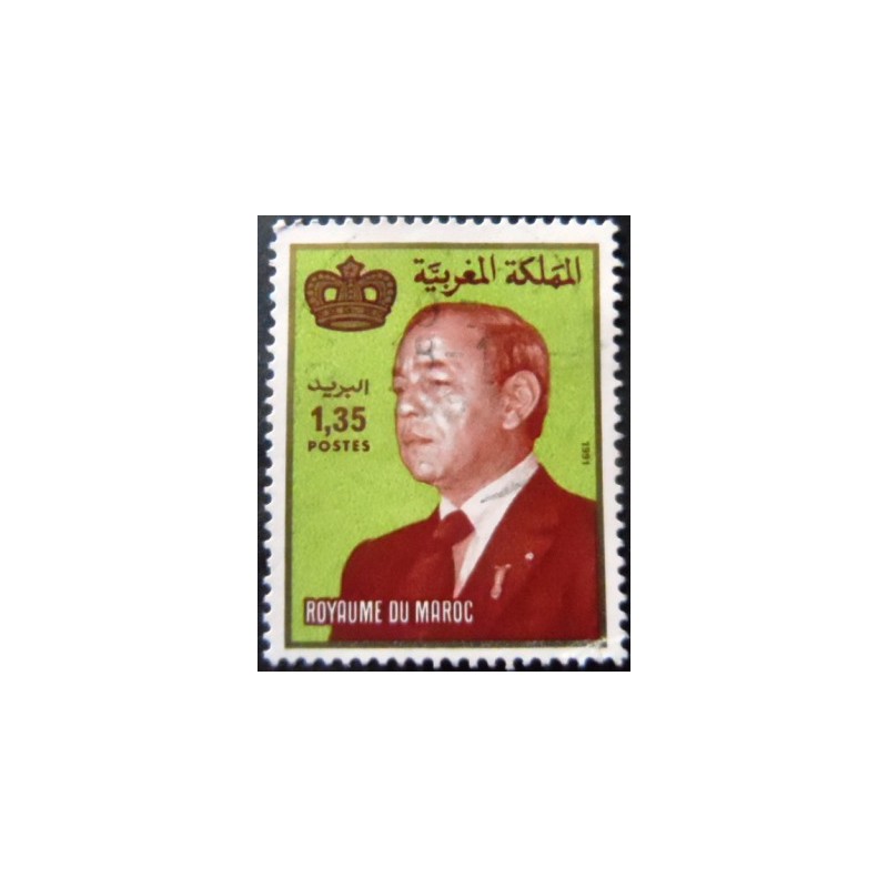 Selo postal do Marrocos de 1984 King Hassan II 1,35