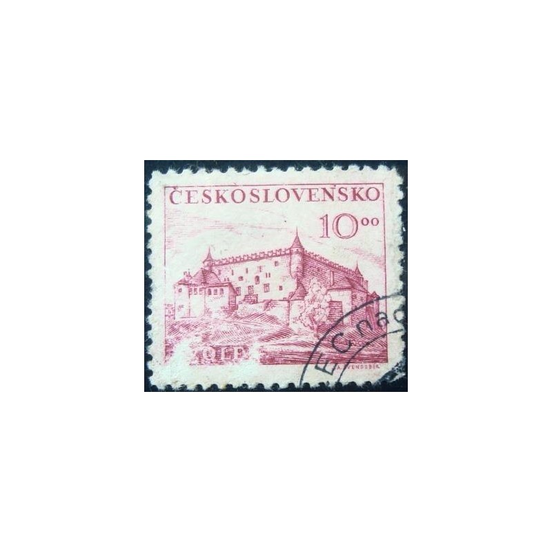 Imagem similar à do selo postal da Tchecoslováquia de 1949 Zvolenský hrad 10