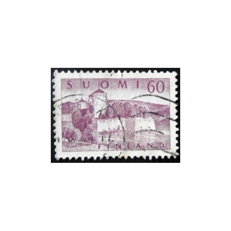 Selo postal da Finlândia de 1957 Stronghold Olavinlinna U