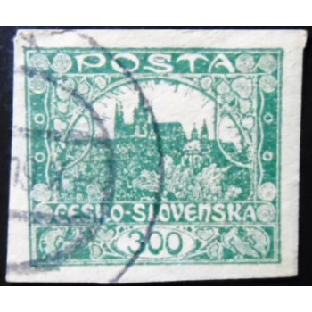 Selo postal da Tchecoslováquia de 1919 - Prague Castle 300