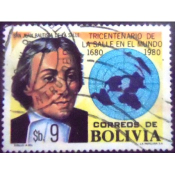 Selo postal da Bolívia de 1980 Jean Baptiste de la Salle
