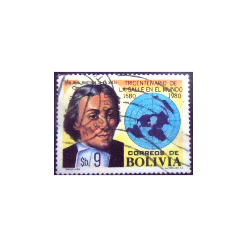 Selo postal da Bolívia de 1980 Jean Baptiste de la Salle