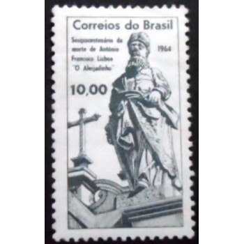 Selo postal do Brasil de 1964 Aleijadinho M