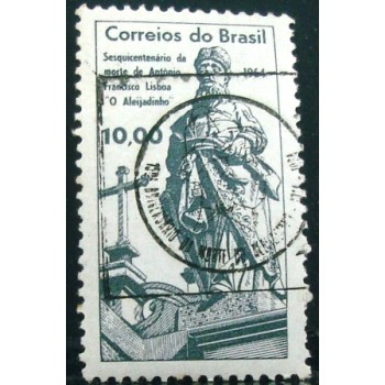 Selo postal do Brasil de 1964 Aleijadinho MCC