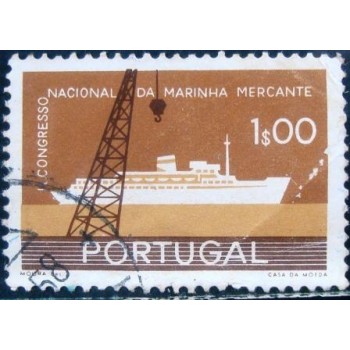 Selo postal de Portugal de 1958 Ship Santa Maria 1