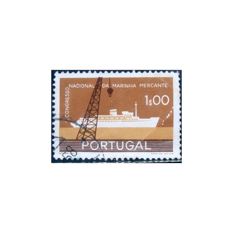 Selo postal de Portugal de 1958 Ship Santa Maria 1