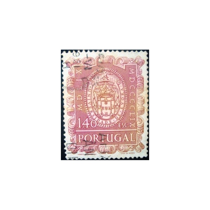 Imagem similar à do selo postal de Portugal de 1960 Seal of the university 1,40