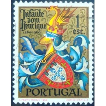 Imagem similar à do selo postal de Portugal de 1960 Coat of Arms of Henry the Navigator