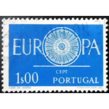 Imagem similar à do selo postal de Portugal de 1960 C.E.P.T.Wheel 1