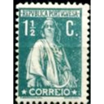 Selo postal de Portugal de 1917 Ceres 1½ N