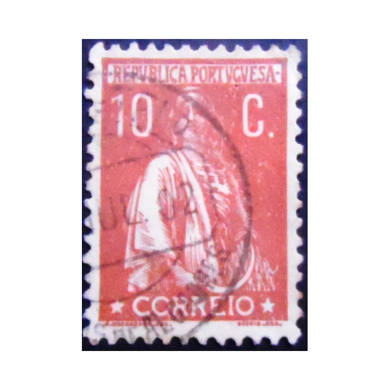 Imagem similar à do selo postal de Portugal de 1920 Ceres 10 Cx