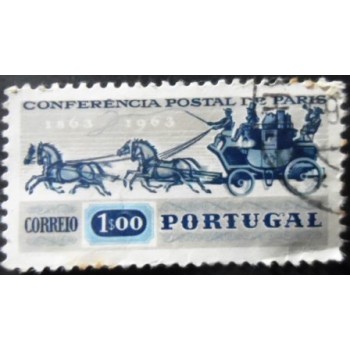 Imagem similar à do selo postal de Portugal de 1963 Mailcoach U