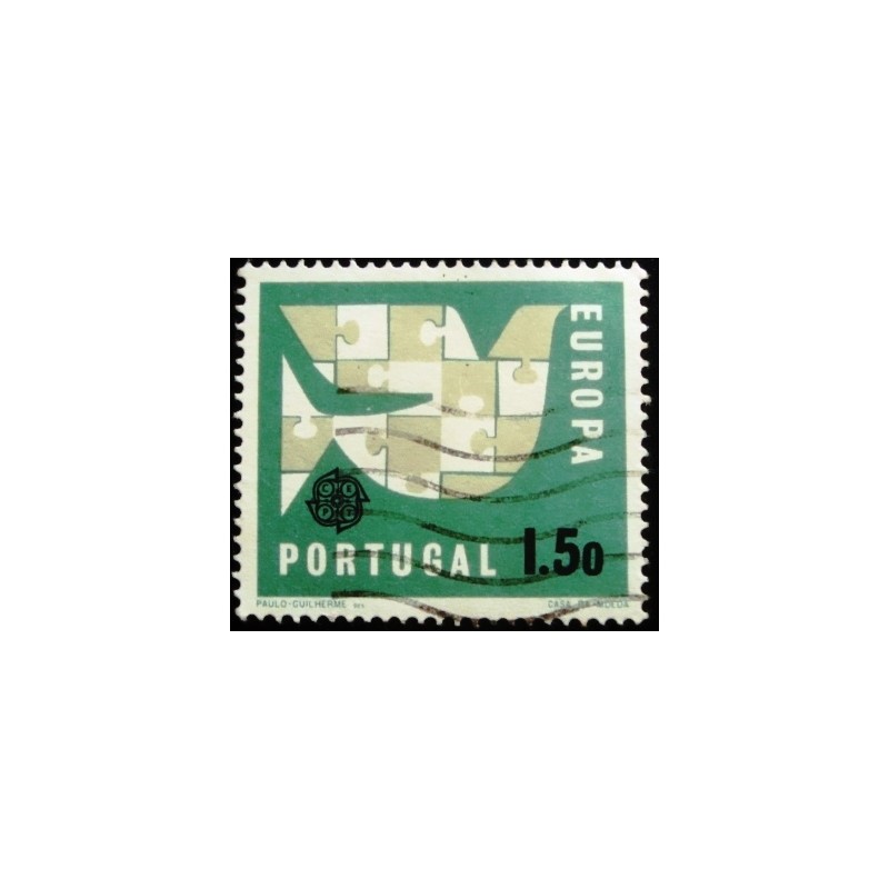 Selo postal de Portugal de 1963 Stylized Pigeon 1,50