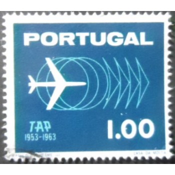 Imagem similar à do selo postal de Portugal de 1963 Jet Plane 1