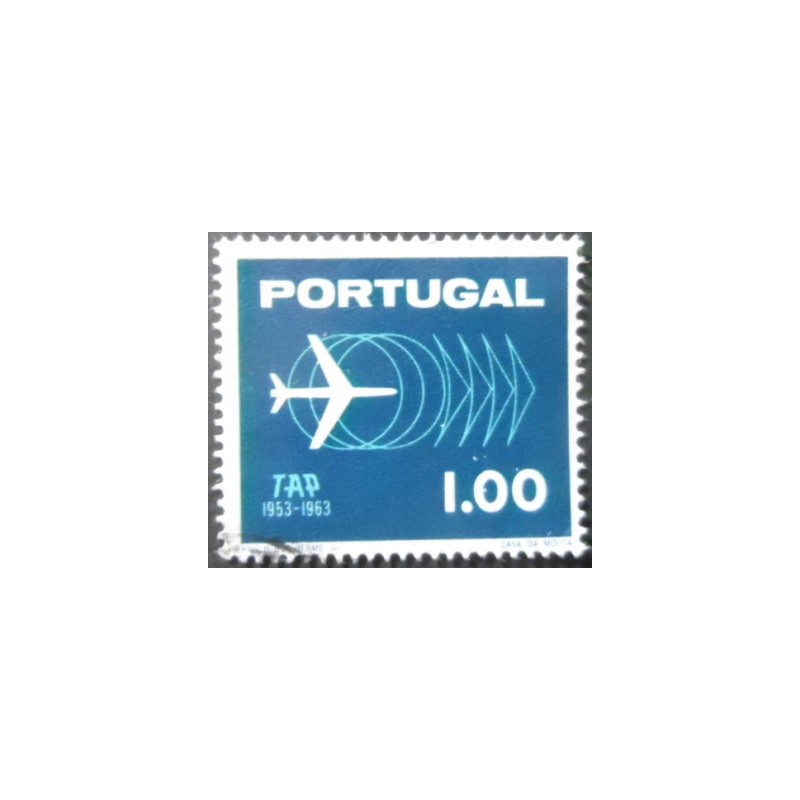 Imagem similar à do selo postal de Portugal de 1963 Jet Plane 1