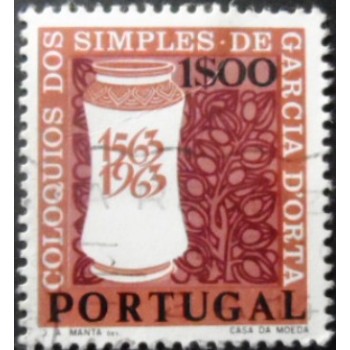 Imagem similar à do selo postal de Portugal de 1964 Colloquia on Simples and Drugs 1