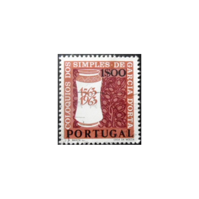 Imagem similar à do selo postal de Portugal de 1964 Colloquia on Simples and Drugs 1