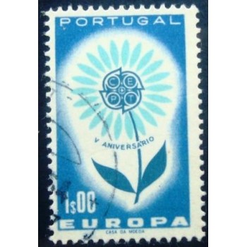 Imagem similar à do selo postal de Portugal de 1964 Stylized Flower 1