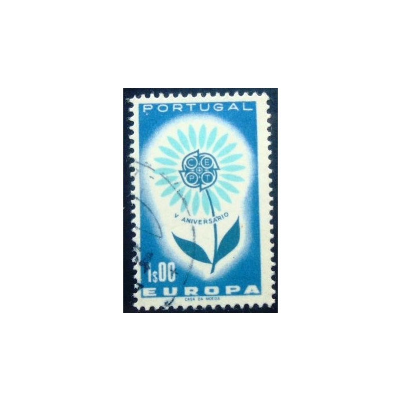 Imagem similar à do selo postal de Portugal de 1964 Stylized Flower 1