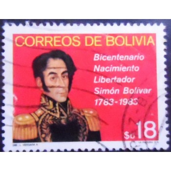 Selo postal da Bolívia de 1982 Simon Bolivar