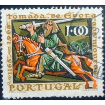 Imagem similar à do selo postal de Portugal de 1966 Knight Fighting the Moors 1$