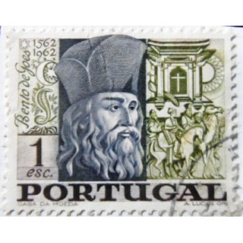 Selo postal de Portugal de 1968 Bento de Goes