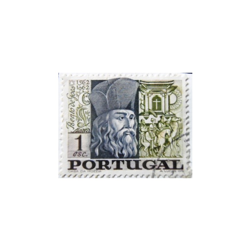 Selo postal de Portugal de 1968 Bento de Goes