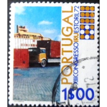 Imagem similar à do selo postal de Portugal de 1972 Container Truck