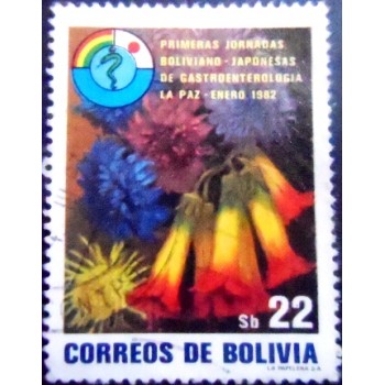 Selo postal da Bolívia de 1982 Flowers