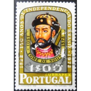 Imagem similar à do selo postal de Portugal de 1972 Tomé de Sousa