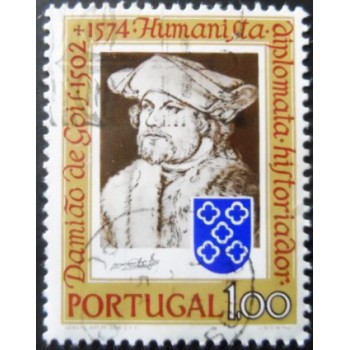 Imagem similar à do selo postal de Portugal de 1974 Damião de Góis by Dürer